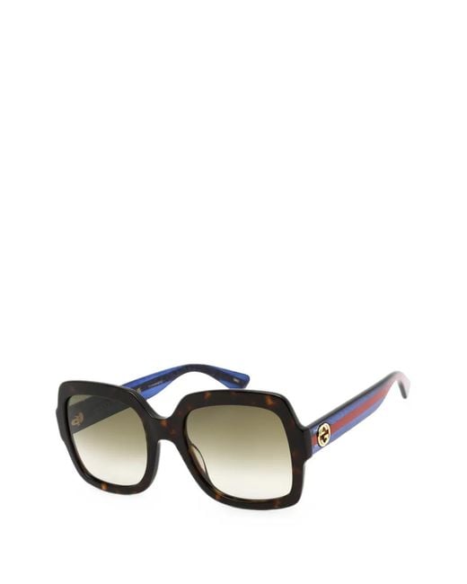 Gucci Black Tortoiseshell-Effect Square-Frame Sunglasses for men