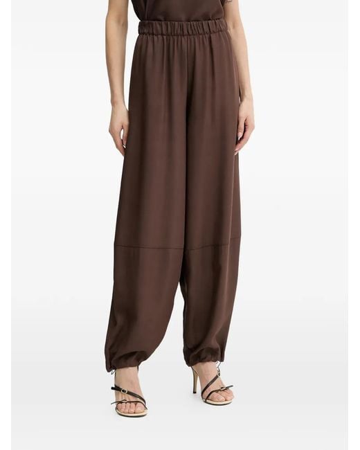 SIMONA CORSELLINI Brown Drawstring Trousers