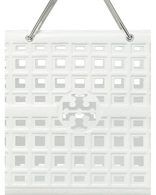 Bolso shopper Ella Croc Tory Burch de color White
