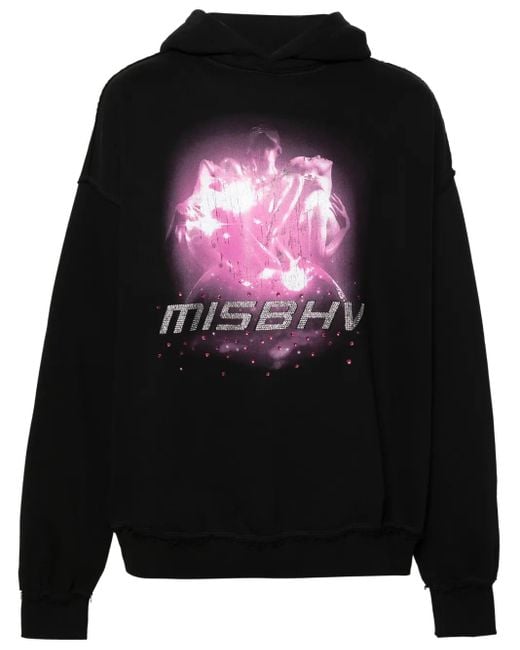 Felpa Con Stampa di M I S B H V in Black da Uomo