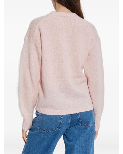 By Malene Birger Pink Round-Neck Wool Sweater