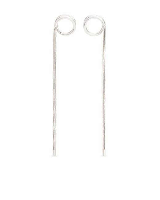 Courreges White Holy Chained Dangle Earrings