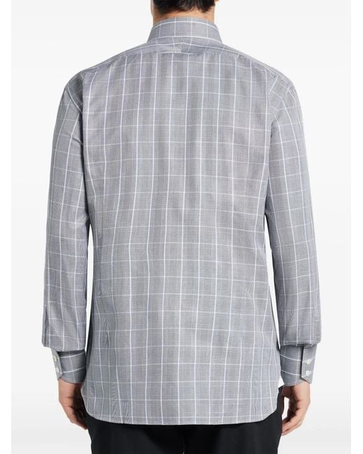 Tom Ford Blue Check-Print Cotton Shirt for men