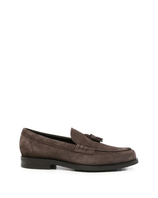 Tod's Gray Tassel-Detail Suede Loafers