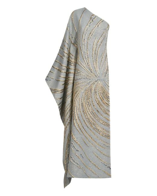 ‎Taller Marmo Gray Cannes One-Shoulder Pattern Maxi Dress