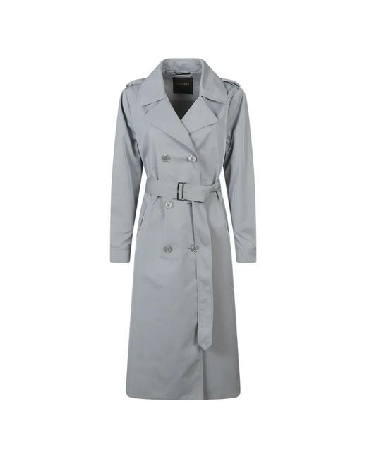 Moorer Gray Manteau Croisé À Taille Ceinturée