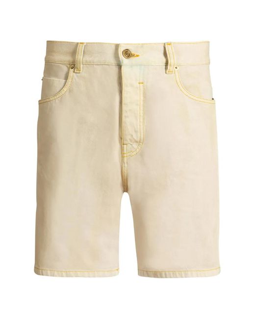 Balmain Natural Faded Denim Bermuda Shorts for men