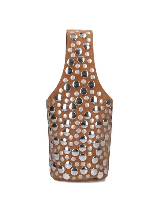 Khaite Livia Suède Bucket-Tas Met Studs in het Metallic