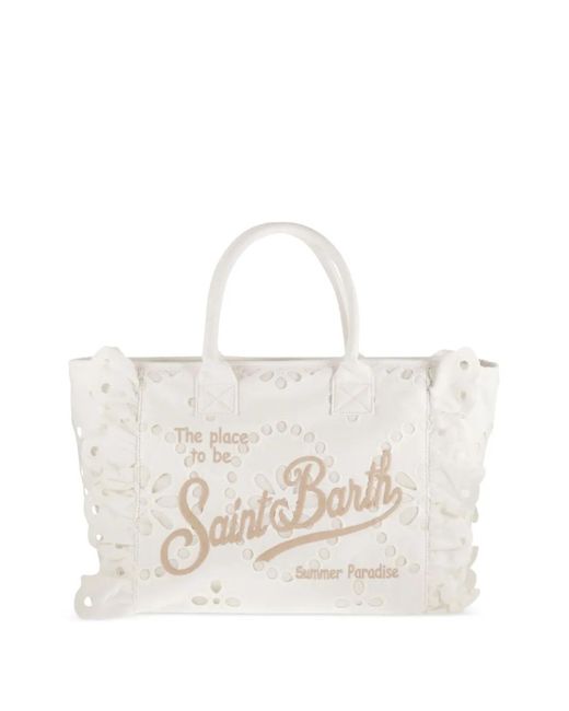 Mc2 Saint Barth White Sac Cabas Vanity Volant À Volants