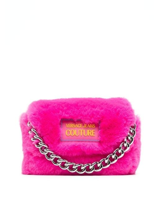 Versace Jeans Pink Faux-fur Shoulder Bag