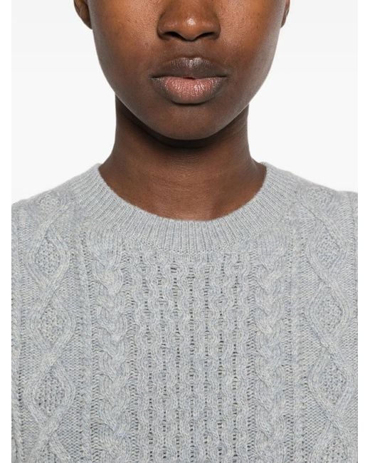 Bompard Gray Cable-Knit Vest