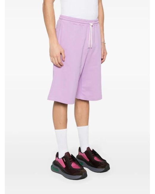 MSGM Purple Drawstring Track Shorts