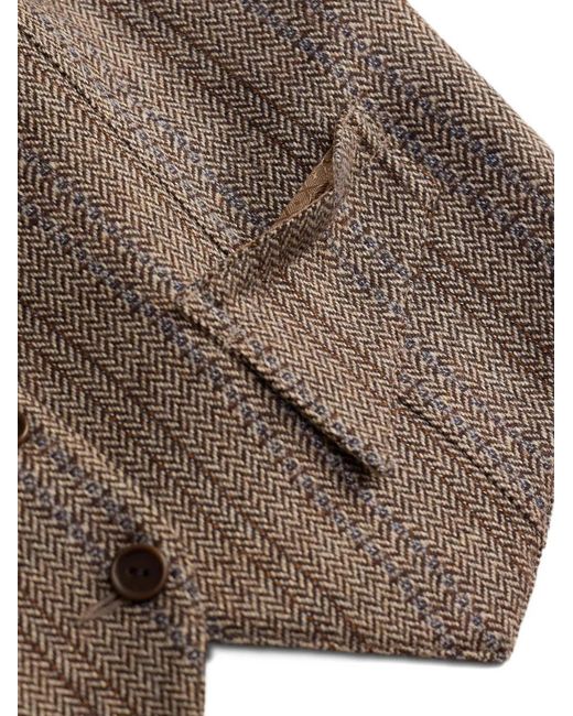 RRL Brown Herringbone Button Vest