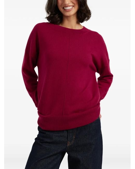 Chinti & Parker Red Seam-Detail Slouchy Sweater
