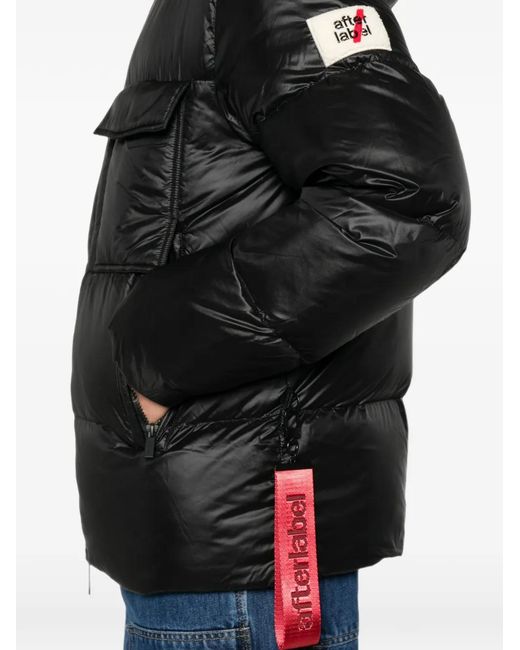 AFTER LABEL Black Katalla Hooded Padded Jacket for men