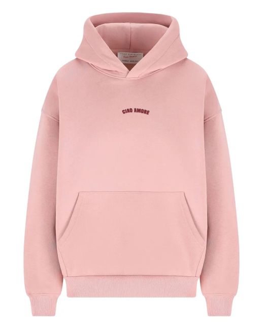 Giada Benincasa Pink Bestickter Hoodie