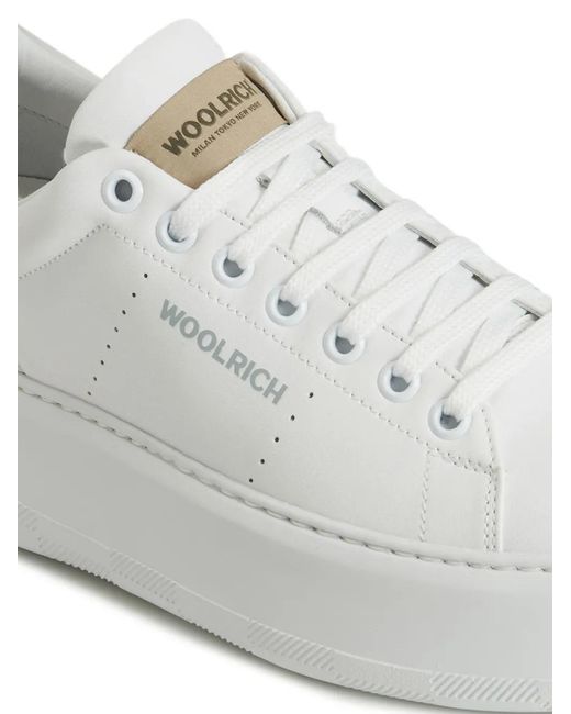 Woolrich White Chunky Court Sneakers