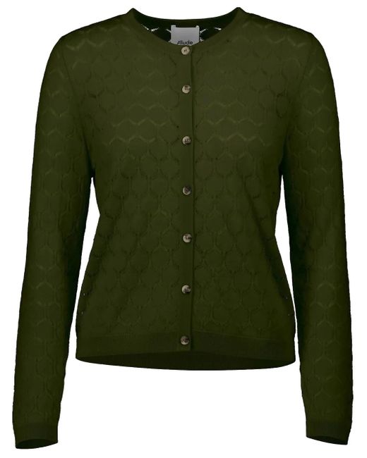 Allude ボタン カーディガン Green
