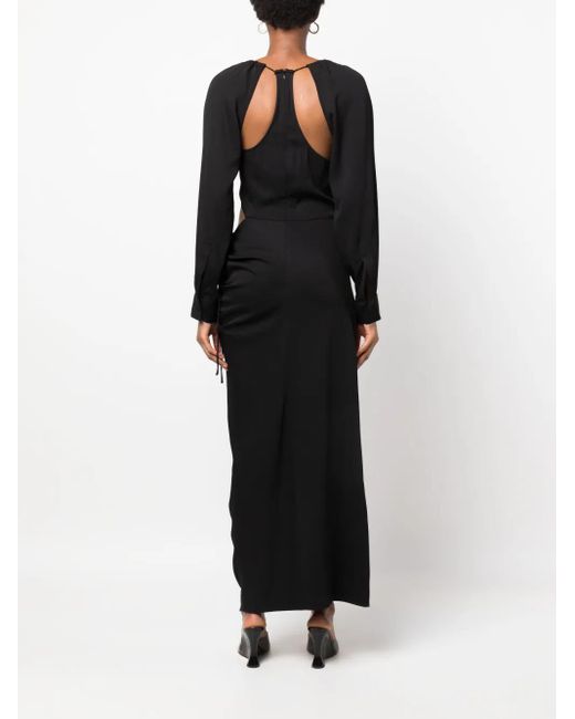 Christopher Esber Black Cut-Out Long-Sleeved Dress