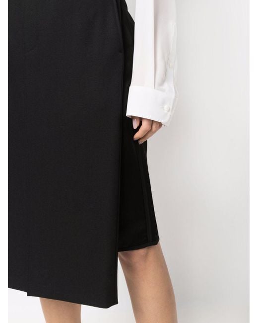 Balenciaga Black Asymmetric-hem Pencil Skirt