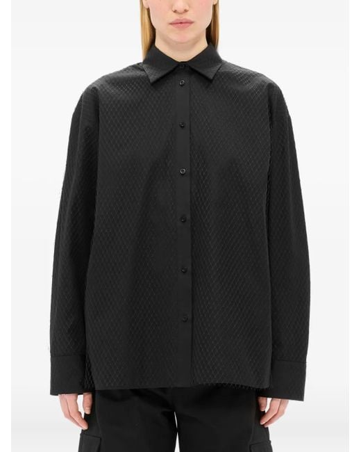 MSGM Black Textured Shirt