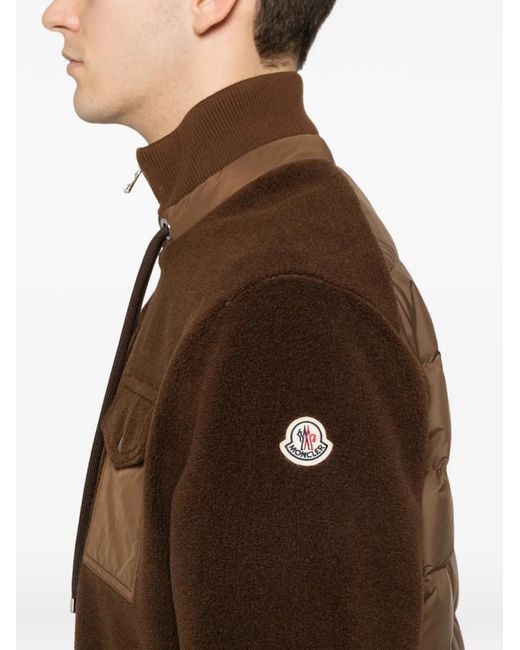 Moncler Brown Zip-Up Cardigan for men