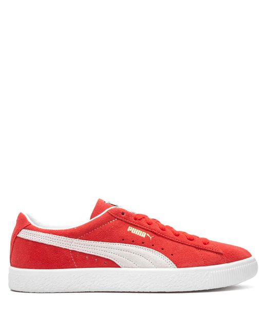 PUMA Red Suede Vtg Low-Top Sneakers