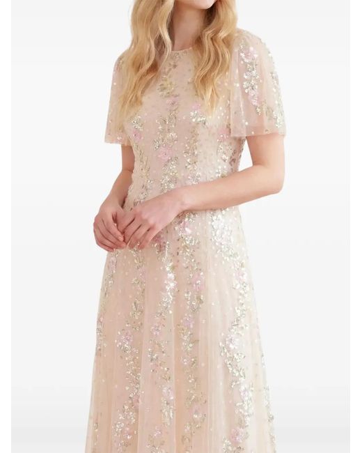 Needle & Thread White Confetti Round-Neck Maxi Dress