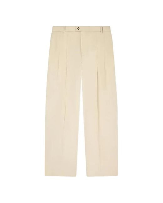 KENZO White Pleated Tailored Trousers for men