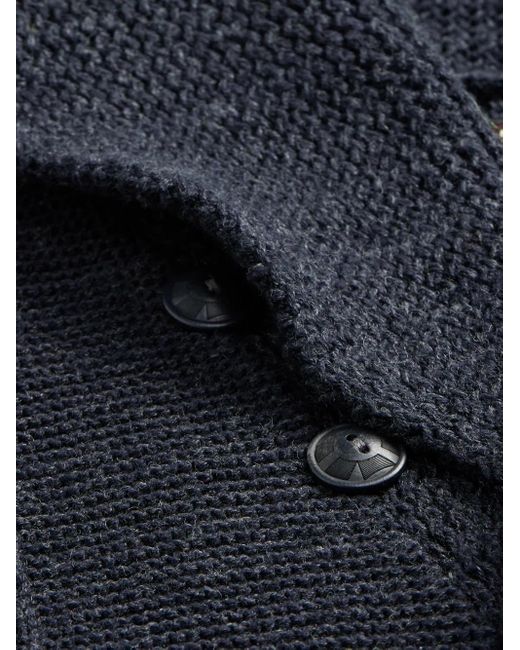 Cárdigan de algodón con cuello esmoquin RRL de hombre de color Blue