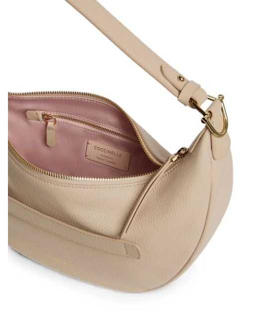 Coccinelle Natural Medium Paki Crescent-Shaped Shoulder Bag