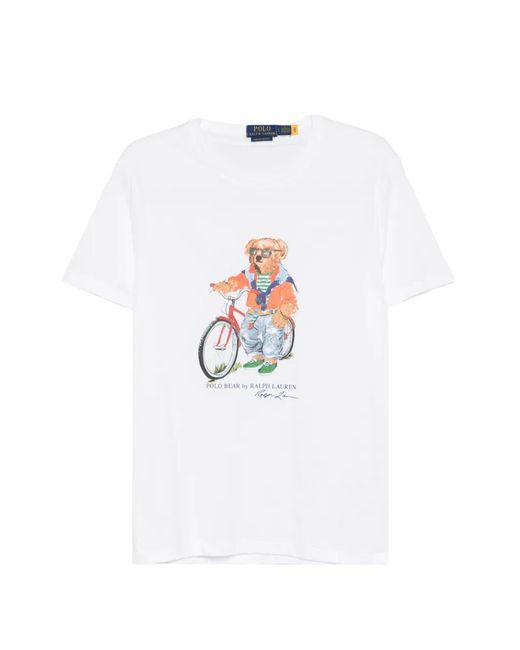 Polo Ralph Lauren White Short Sleeves Summer Bear T-Shirt for men