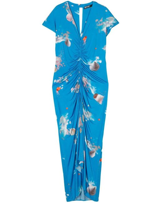 Bimba Y Lola Blue Shell-print Dress