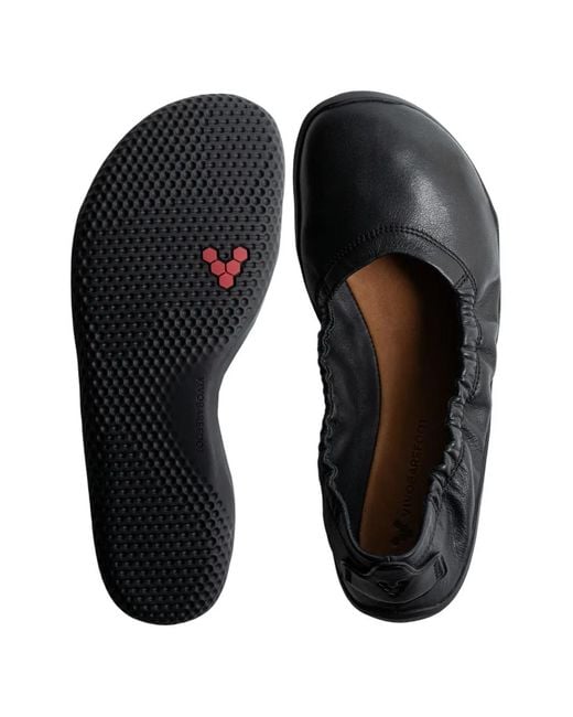 Vivobarefoot White Grained-Leather Ballet Flats