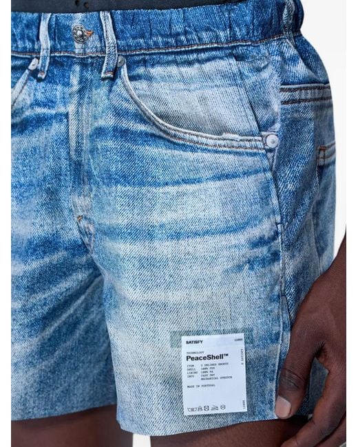 Satisfy Blue Peaceshell Five-Pocket Shorts for men
