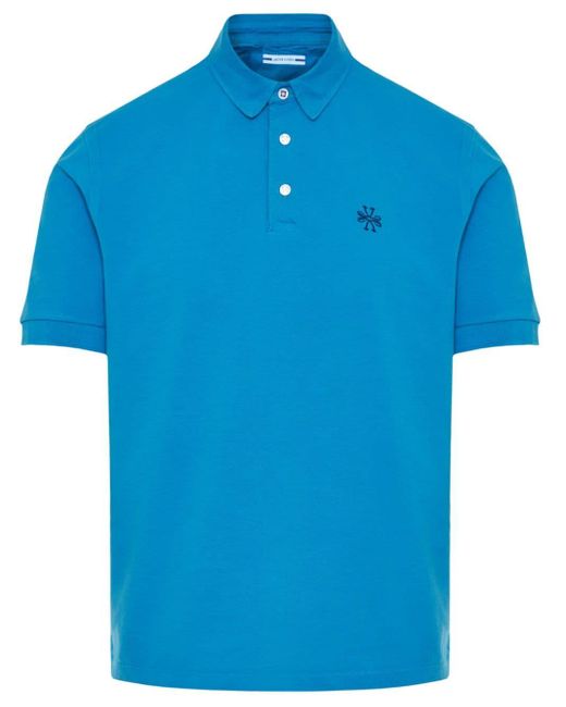 Jacob Cohen Pikee-Poloshirt mit Logo-Stickerei in Blue für Herren