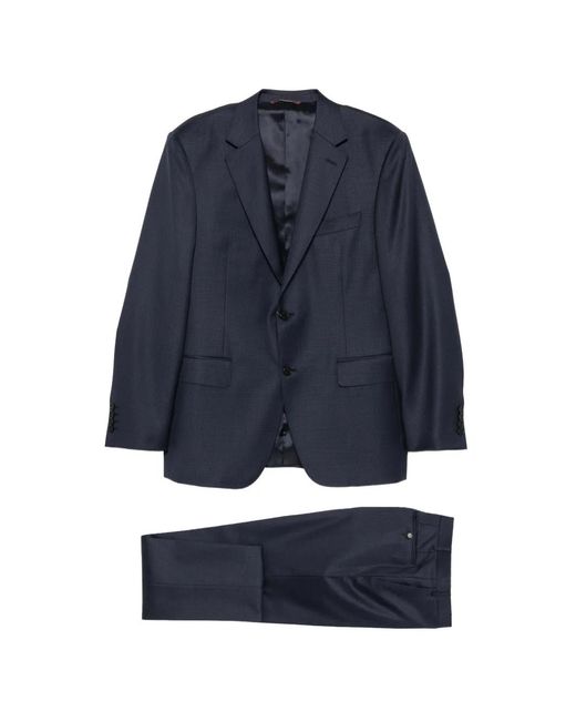 Canali Blue Pocket Micro-Check Suit for men