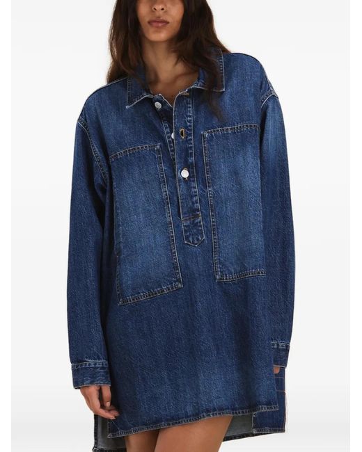 Fortela Blue Fuegodress Denim Mini Dress