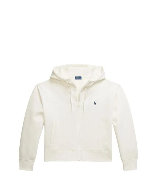 Polo Ralph Lauren White Zip-Fastening Hoodie