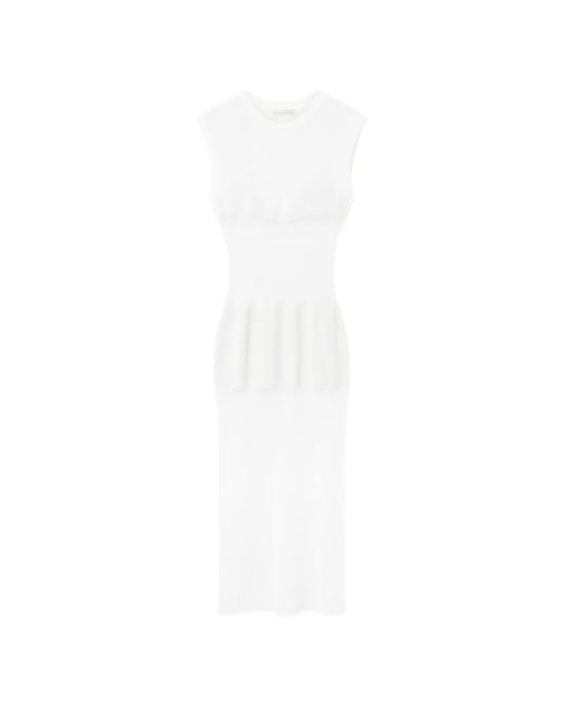 Stella McCartney White Mesh-Knit Sleeveless Midi Dress
