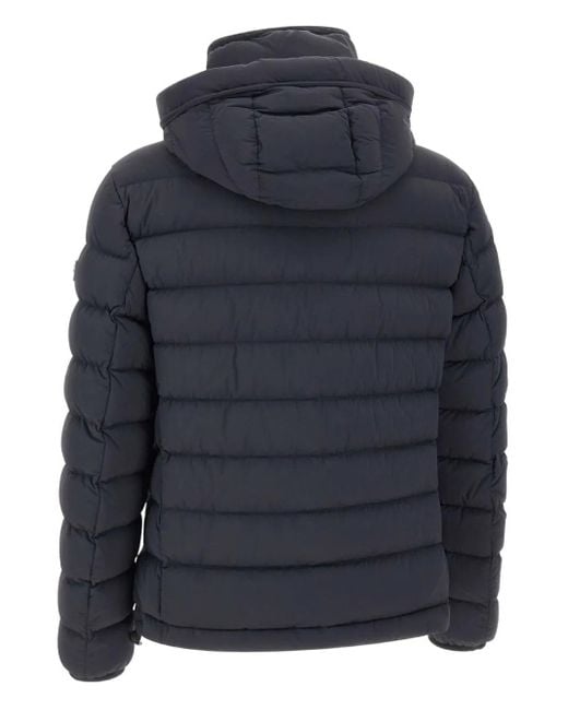 Peuterey Blue Drawstring-Hood Quilted Jacket for men