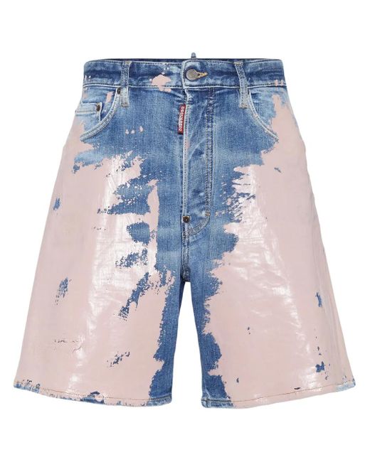 メンズ DSquared² プリント ショートパンツ Blue