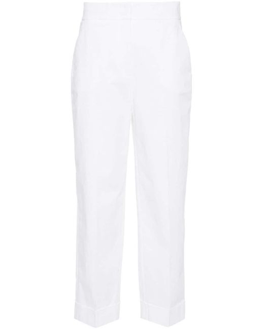 Peserico White Cropped-Hose mit Bügelfalten