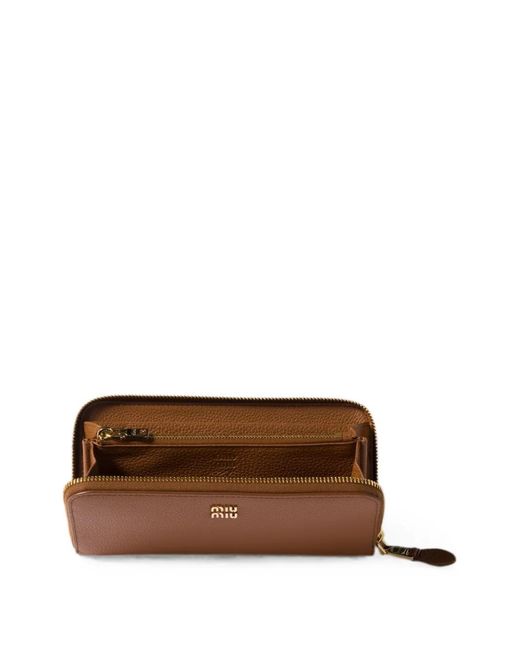 Miu Miu Brown Logo-Appliqué Wallet