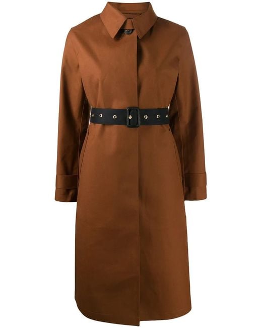 Mackintosh Brown Belted Button Up Trench Coat