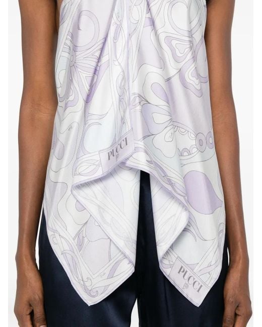 Top con cuello alto Emilio Pucci de color White