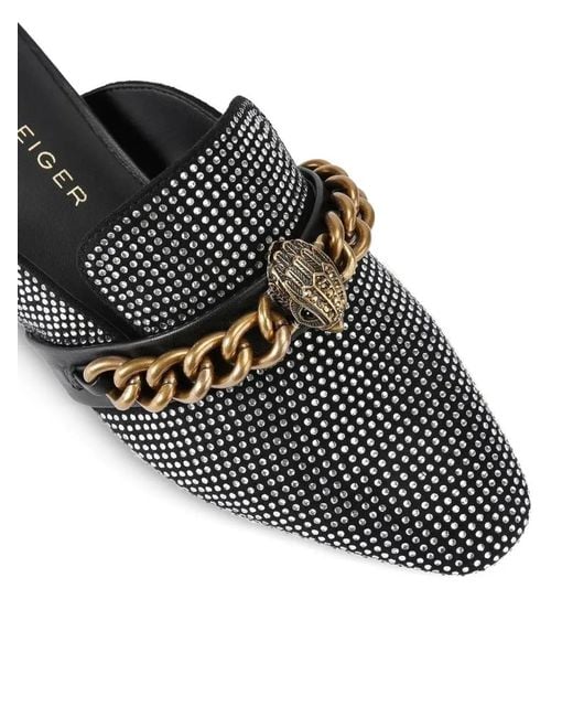 Kurt Geiger Black Chelsea Chain- Embellished Mules