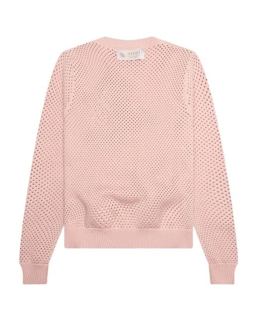 Amiri Pullover mit Lochstrickmuster in Pink für Herren