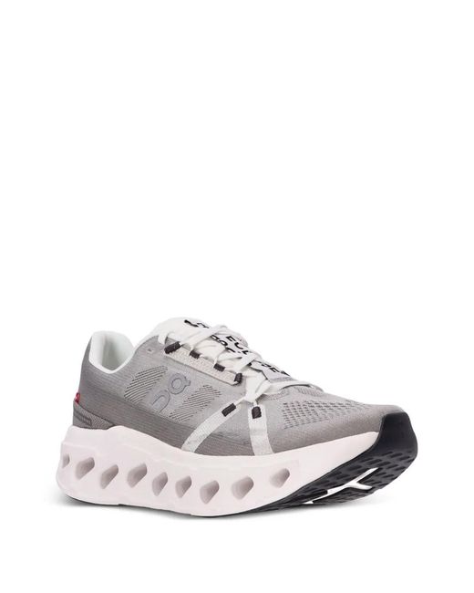 On Shoes White Mesh Lace-Up Chunky Sneakers for men