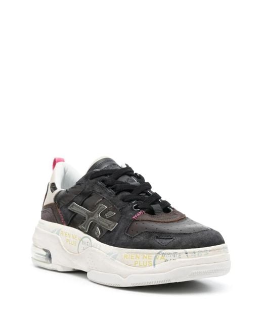 Premiata Brown Drake Logo-Patch Sneakers